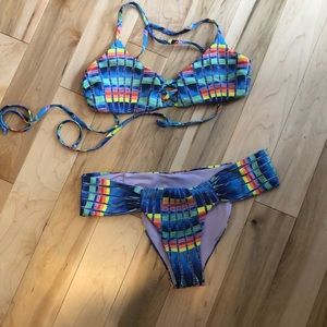 Mara Hoffman rainbow kaleidoscope bikini